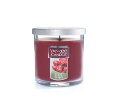 Yankee Candle 1162793 Vela del Pilar perfumado pequeño-Cereza Negra, Cristal, Rojo, Vidrio