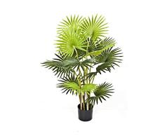 GreenBrokers Palmera Artificial de 95 cm con diseño de Abanico en Maceta