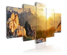 murando - Cuadro en Lienzo 200x100 - Impresión de 5 Piezas Material Tejido no Tejido Impresión Artística Imagen Gráfica Decoracion de Pared Monte Montanas c-B-0056-b-m