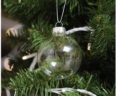 SW Wholesale 12 Bolas de Navidad de Cristal Transparente - 6 cm Decoración de árbol