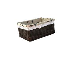 TOPBATHY Cesta de Almacenamiento de Mimbre Bin de Almacenamiento Tejido patrón de Mariposa cestas de Servir rústicas Cesta de Pascua Organizador de Mesa Decorativo (café Oscuro tamaño l)