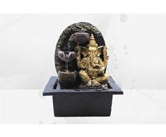 Shri Venilals Ganesh Ganesha Fuente de agua de mesa para interiores y exteriores con LED