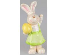 dekojohnson - Figura Decorativa de Conejo de Pascua (Pintada a Mano, 26 cm, Tarjeta de Regalo)
