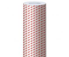 Clairefontaine Alliance - Rollo de papel para regalo, 50 x 0,7 m, diseño de renos, color blanco y rojo