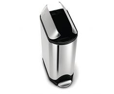 simplehuman - Papelera (con Pedal, Acero Inoxidable, 45 L), diseño Tipo Mariposa