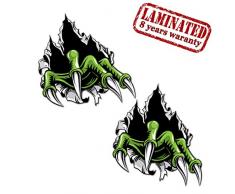 SkinoEu® 2 x PVC Laminado Pegatina Adhesivos Garras Monstruo Rasguño Monster Claws para Autos Coches Motos Ciclomotores Bicicletas Ordenador Portátil Regalo B 135