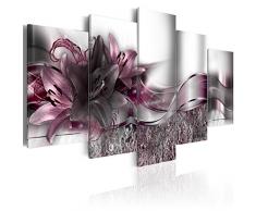 murando - Cuadro Flores Lirios 200x100 cm Flores Impresión de 5 Piezas Material Tejido no Tejido Impresión Artística Imagen Gráfica Decoracion de Pared - Naturaleza Abstracto b-A-0273-b-p