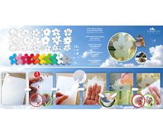 imaggge.com - Juego de 38 Pegatinas para Ventanas con diseño de pájaros, Mascotas y Personas (18 Flores, 12 Hojas) - 10 años de garantía
