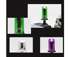Outflower Velas sin Llama con Base de Plástico Funciona con Pilas Portavelas de Halloween para Decoración Árbol de Navidad Pascua Halloween Velas de Imitación de Llama