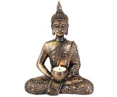 Magical Gift Store Figura Decorativa de Buda Resina portavelas para Vela de té