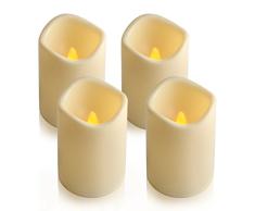 Jian ya na interior/exterior funciona con pilas sin llama pilar vela Led luz de plástico con 6 horas temporizador automático para Navidad, cumpleaños, hogar, cena, boda, fiesta, decoración, 4 PCS