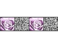 A.S. Creation 901910 - Cenefa adhesiva, color lila y negro