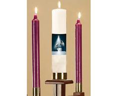 Libre de pie Iglesia corona de adviento con velas