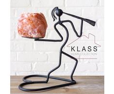 Klass Home Collection® - Figura Decorativa de Hierro Forjado con Estatua de Himalaya para Velas de Sal ionizante (Roca Natural)