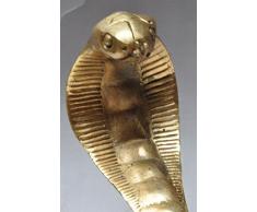 YUNHAO Navidad China Fengshui Latón Salvaje Animal King Cobra King Serpiente Estatua Escultura Halloween