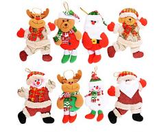 MEJOSER 8Piezas Adornos árbol Navidad Colgantes Muñecos Papá Noel Ornamentos de Navidad Decoración Fiesta Regalo Adornos Navideños Manualidades