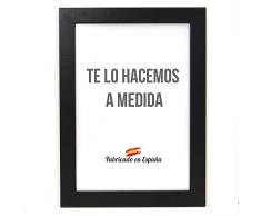 Marco a Medida para Fotos, póster, Puzzles, láminas. Cuadro Modelo 163 Negro Mate. con Cristal metacrilato 1.5 mm y Trasera Antihumedad 50x75 cm