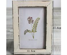 Leisial Marcos de Madera Estilo Vintage Marco de Fotos para Decoracion de Casa Foto de Boda Fotos de Paisajes Beige,17.6 * 12.6cm