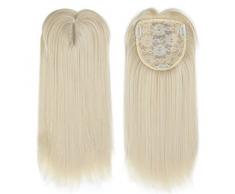 Parte superior de mimbre de 35,5 cm con clip recto para el pelo sintético de la corona