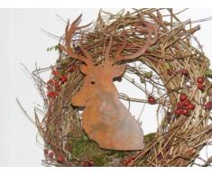 Pátina Ciervo, oxidado Cabeza de ciervo para la Decoración de navidad