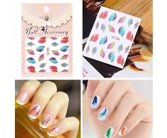 CAOLATOR Pegatinas de Uñas Pluma Pegatinas de Uñas de Moda Lujoso Línea de Manicura Calcomanías Uña Falsa Para Uso Profesional o en el Hogar