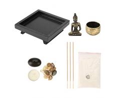 YD50 Tablero Buda Zen Jardín Bronce Vintage Incienso Quemador de incienso Quemador de incienso Tablero, Incienso Stick Holder para el regalo de la decoración del hogar, Meditación Relax