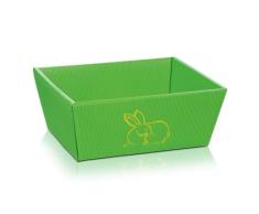 Weinkarton24.com 10 x Pascua Cesta Diseño Conejo pequeño, Nido, Cesta, Cesta de Regalo, cartón Corrugado Cesta, ostergrün, 90_x_220_cm