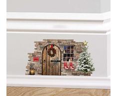 A TODO COLOR Navidad Duendecillo Hada Elfo Puerta Festivo Adhesivo de pared Rodapié Decoración Navidad Corona MEDIAS árbol de Navidad