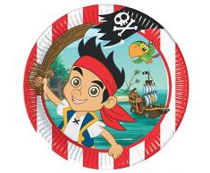 Amscan 80682 - Plato con diseño de Jake y los Piratas (23 cm, 8 unidades)