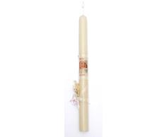 Vela de Bautizo Foto y Lazo (Blanco con Chupete Rosa)-