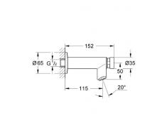 Grohe Euroeco Cosmopolitan - T Grifo mural de lavabo, temporizado (1/2) Ref. 36266000