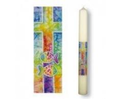 Bebé con forma de vela diseño Cruz y peces * Con estampado - en caja * 400 x ...