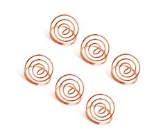 BESTONZON 24 Piezas Soporte para números de Mesa Forma de Anillo Clip para Foto Soporte de menú Clips Lugar Tarjeta Soporte para Boda Fiesta (Oro Rosa)
