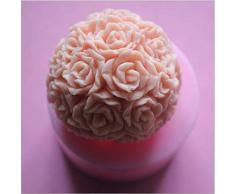 Allforhome moldes de jabón o vela de rosa, silicona, para hacer a mano