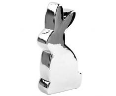 Fink – Figura Decorativa – Pascua Conejo – Pino – Cerámica Plata vidriado. – Altura 27 cm