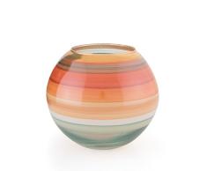Angela neue Wiener Werkstaette 70071228 Jarrón de Bola de Cristal con circonitas, Color Naranja/wasserblau, 14 x 14 x 12 cm