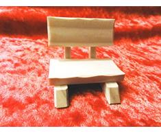 DAM Belén, Accesorio de casa de muñecas, Banco de Madera Natural, 5 x 4 x 5 cm