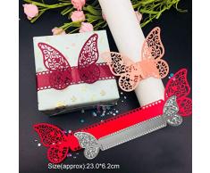 P12cheng Troqueles de corte de metal, anillo de servilleta mariposa troquelado plantilla DIY Scrapbooking Craft en relieve boda invitación Pascua tarjeta decoración