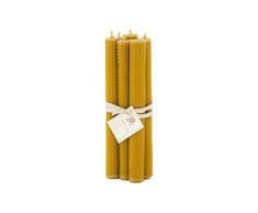 L Abella 100% Cera de Abejas Velas de España – Producto Natural – Directamente Desde el Apicultor – – Aroma de Miel en Mano – 6 Velas con Cada uno de Aproximadamente 20 cm x 2 cm