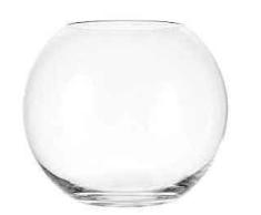 Oberstdorfer Glashütte Bola el florero de Vidrio Transparente, florero Decorativo de Cristal Claro Boca soplado, diámetro 30 cm, la Altura Aprox. 23 cm