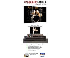 Cuadros CÃ¡mara Poster FotogrÃ¡fico Musica, Instrumento Bateria, Rock, Multicolor, 97 x 62 cm XXL
