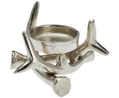 Belssia Candelabro Ramas Metal Plateado 14x9x14 cm