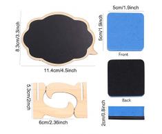 Paquete de 30 mini pizarras con soporte, pizarras rectangulares pequeñas de madera para boda, fiesta, cumpleaños, lugar tarjetas, tarjeta de nombre de alimento, color Cloud