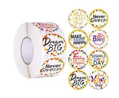 1000 Unids Recompensa Pegatinas Rollo Refranes De Confeti Motivacionales Lindos Pegatinas Removibles Etiqueta Para Aula Boletín Decoración