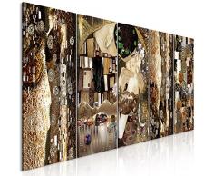 murando - Cuadro en Lienzo Gustav Klimt 200x80 cm Impresión de 5 Piezas Material Tejido no Tejido Impresión Artística Imagen Gráfica Decoracion de Pared Beso Abstracto Oro l-A-0035-b-m