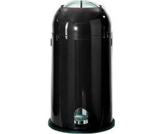 WESCO Kickmaster - Papelera de Acero a Pedal (33 L, con Recubrimiento electrostático), Color Negro