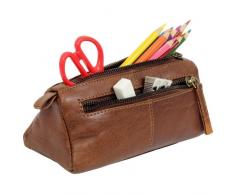 Ledershop24 - Set de regalo, incluye llavero y estuche exclusivos de Greenland Nature, fabricado en piel, 18,5 cm, color marrón marrón Talla:18,5 cm breit x 8 cm hoch x 8 cm breit