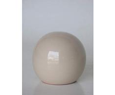 POLONIO - Bola de Ceramica Beige de 16 Centímetros, Bola de Decoracion Jarron Decorativo Diseño Ideal para Salon, Sala de Estar Adorno para la Decoración Jarrón de Cerámica Decorativo