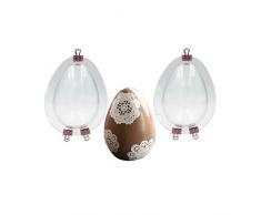 Jun 2 pcs huevos de Pascua moldes Clear Chocolate molde con clips de metal, 3d gran forma de huevo Chocolate molde moldes de repostería (para día de Pascua decoración