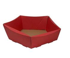 10 cestas Petit de cartón ondulado, cesta de Navidad, nido de Pascua, cesta de regalo, cesta de regalo rojo (mini)